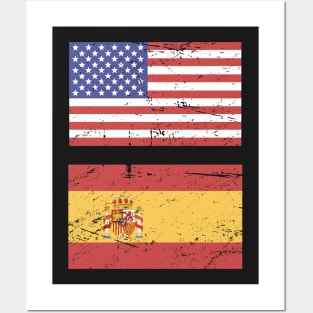 United States Flag & Spain Flag Posters and Art